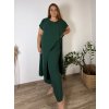 Komplet elegantní krátký rukáv dámské nadrozměr JASMINA (50/52/54 ONE SIZE) ITALSKÁ MÓDA IM425311/DUR (Velikost 50/52/54, Barva Černá)