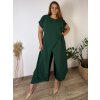 Komplet elegantní krátký rukáv dámské nadrozměr JASMINA (50/52/54 ONE SIZE) ITALSKÁ MÓDA IM425311/DUR (Velikost 50/52/54, Barva Černá)