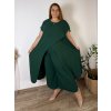 Komplet elegantní krátký rukáv dámské nadrozměr JASMINA (50/52/54 ONE SIZE) ITALSKÁ MÓDA IM425311/DUR (Velikost 50/52/54, Barva Černá)