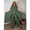 Komplet elegantní krátký rukáv dámské nadrozměr JASMINA (50/52/54 ONE SIZE) ITALSKÁ MÓDA IM425311/DUR (Velikost 50/52/54, Barva Černá)