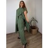 Komplet elegantní krátký rukáv dámské nadrozměr JASMINA (50/52/54 ONE SIZE) ITALSKÁ MÓDA IM425311/DUR (Velikost 50/52/54, Barva Černá)