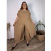 Komplet elegantní krátký rukáv dámské nadrozměr JASMINA (50/52/54 ONE SIZE) ITALSKÁ MÓDA IM425311/DUR (Velikost 50/52/54, Barva Černá)