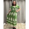 Šaty letní krátký rukáv dámské BELLA (M/L-XL/2XL) IMWGDB21153-3B/DUR (Velikost M/L, Barva zelená)
