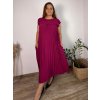Šaty maxi dlouhé letní krátký rukáv dámské nadrozměr BRIGITA (44/46/48 ONE SIZE) ITALSKÁ MÓDA IMD25133/DR (Velikost 44/46/48, Barva Černá)