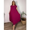 Šaty maxi dlouhé letní krátký rukáv dámské nadrozměr BRIGITA (44/46/48 ONE SIZE) ITALSKÁ MÓDA IMD25133/DR (Velikost 44/46/48, Barva Černá)
