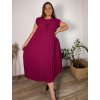 Šaty maxi dlouhé letní krátký rukáv dámské nadrozměr BRIGITA (44/46/48 ONE SIZE) ITALSKÁ MÓDA IMD25133/DR (Velikost 44/46/48, Barva Černá)