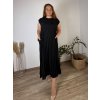 Šaty maxi dlouhé letní krátký rukáv dámské nadrozměr BRIGITA (44/46/48 ONE SIZE) ITALSKÁ MÓDA IMD25133/DR (Velikost 44/46/48, Barva Černá)