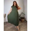 Šaty maxi dlouhé letní krátký rukáv dámské nadrozměr BRIGITA (44/46/48 ONE SIZE) ITALSKÁ MÓDA IMD25133/DR