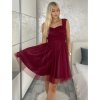Šaty krátké společenské třpytivé na ramínka dámské ZUSA (S/M ONE SIZE) ITALSKÁ MÓDA IMPSH24C681/DUR (Velikost S/M, Barva modrá královská)