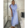 Šaty dlouhé košilové krátký rukáv dámské (S/M ONE SIZE) ITALSKÁ MÓDA IMPMD2434009/DU (Velikost S/M/L, Barva bílá)