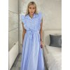 Šaty dlouhé košilové krátký rukáv dámské (S/M ONE SIZE) ITALSKÁ MÓDA IMPMD2434009/DU (Velikost S/M/L, Barva bílá)
