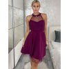Šaty společenské krátké bez rukávu dámské Oriana (S/M ONE SIZE) ITALSKÁ MÓDA IM3236287/DU