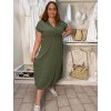 Šaty elegantní košilové s páskem krátký rukáv dámské Luka (42/44/46 ONE SIZE) ITALSKÁ MÓDA IMD25084/DUR (Velikost 42/44/46, Barva Černá)