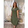 Šaty elegantní košilové s páskem krátký rukáv dámské Luka (42/44/46 ONE SIZE) ITALSKÁ MÓDA IMD25084/DUR (Velikost 42/44/46, Barva Černá)