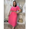 Šaty elegantní košilové s páskem krátký rukáv dámské Luka (42/44/46 ONE SIZE) ITALSKÁ MÓDA IMD25084/DUR (Velikost 42/44/46, Barva Černá)