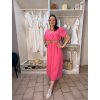 Šaty elegantní košilové s páskem krátký rukáv dámské Luka (42/44/46 ONE SIZE) ITALSKÁ MÓDA IMD25084/DUR (Velikost 42/44/46, Barva Černá)
