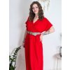 Šaty elegantní košilové s páskem krátký rukáv dámské Luka (42/44/46 ONE SIZE) ITALSKÁ MÓDA IMD25084/DUR (Velikost 42/44/46, Barva Černá)