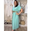 Šaty elegantní košilové s páskem krátký rukáv dámské Luka (42/44/46 ONE SIZE) ITALSKÁ MÓDA IMD25084/DUR (Velikost 42/44/46, Barva Černá)