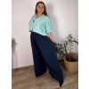 Kalhoty mušelínové letní oversize dámské nadrozměr LUCY (46/48/50 ONE SIZE) ITALSKÁ MÓDA IM425312/DUR (Velikost 46/48/50, Barva béžová)