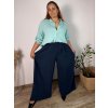 Kalhoty mušelínové letní oversize dámské nadrozměr LUCY (46/48/50 ONE SIZE) ITALSKÁ MÓDA IM425312/DUR