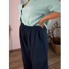 Kalhoty mušelínové letní oversize dámské nadrozměr LUCY (46/48/50 ONE SIZE) ITALSKÁ MÓDA IM425312/DUR
