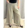 Kalhoty mušelínové letní oversize dámské nadrozměr LUCY (46/48/50 ONE SIZE) ITALSKÁ MÓDA IM425312/DUR (Velikost 46/48/50, Barva béžová)
