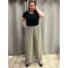 Kalhoty mušelínové letní oversize dámské nadrozměr LUCY (46/48/50 ONE SIZE) ITALSKÁ MÓDA IM425312/DUR (Velikost 46/48/50, Barva béžová)