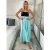 Sukně saténová dlouhá dámská Carol (S/M/L ONE SIZE) ITALSKá MODA IM325CAROL/DUR (Velikost S/M/L, Barva zelená smaragdová)