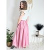 Sukně saténová dlouhá dámská Carol (S/M/L ONE SIZE) ITALSKá MODA IM325CAROL/DUR (Velikost S/M/L, Barva zelená smaragdová)