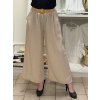 Kalhoty letní s páskem dámské nadrozměr JANE (44/46/48 ONE SIZE) ITALSKÁ MÓDA IM425289/DUR (Velikost 44/46/48, Barva béžová)