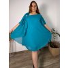 Šaty krátké elegantní krátký rukáv dámské nadrozměr BEREMIKA (50/52/54 ONE SIZE) ITALSKÁ MÓDA IMPSH2570006/DU