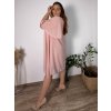 Šaty krátké elegantní krátký rukáv dámské nadrozměr BEREMIKA (50/52/54 ONE SIZE) ITALSKÁ MÓDA IMPSH2570006/DU