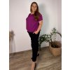 Tunika krátký rukáv dámská nadrozměr KRISTA (50/52/54 ONE SIZE) ITALSKÁ MÓDA IMD24045/DU (Velikost 50/52/54, Barva Černá)