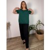 Tunika krátký rukáv dámská nadrozměr KRISTA (50/52/54 ONE SIZE) ITALSKÁ MÓDA IMD24045/DU (Velikost 50/52/54, Barva Černá)
