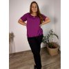 Tunika krátký rukáv dámská nadrozměr KRISTA (50/52/54 ONE SIZE) ITALSKÁ MÓDA IMD24045/DU (Velikost 50/52/54, Barva Černá)