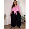 Košile mušelínová bavlněná 3/4 dlouhý rukáv dámská nadrozměr RAMONA (54/56/58 ONE SIZE) ITALSKÁ MÓDA IM425141/DR (Velikost 54/56/58, Barva růžová)