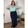 Košile mušelínová bavlněná 3/4 dlouhý rukáv dámská nadrozměr RAMONA (54/56/58 ONE SIZE) ITALSKÁ MÓDA IM425141/DR (Velikost 54/56/58, Barva růžová)