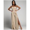 Overal dlouhý elegantní carmen na ramínka dámský (XS/S/M ONE SIZE) ITALSKÁ MÓDA IMWHP25956/DUR (Velikost XS/S/M, Barva béžová)
