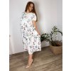 Šaty letní krátký rukáv dámské nadrozměr JULIE (52/54/56 ONE SIZE) ITALSKÁ MÓDA IMSM25012/DUR (Velikost 52/54/56, Barva béžová krémová)