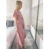 Šaty dlouhé elegantní letní krátký rukáv dámské BLANA (S/M/L ONE SIZE) ITALSKÁ MÓDA IMD25115/DR