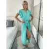 Šaty dlouhé elegantní letní krátký rukáv dámské BLANA (S/M/L ONE SIZE) ITALSKÁ MÓDA IMD25115/DR