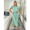 Šaty dlouhé elegantní letní krátký rukáv dámské BLANA (S/M/L ONE SIZE) ITALSKÁ MÓDA IMD25115/DR (Velikost S/M/L, Barva světle mintová)