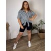Košile prodloužená 3/4 dlouhý rukáv dámská nadrozměr KEYLA(44/46/48 ONE SIZE) ITALSKÁ MÓDA IMSM25180/DUR