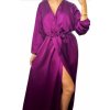 Šaty elegantní saténové dlouhý rukáv dámské Lilien (S/M.ONE SIZE) ITALSKÁ MÓDA IMM22HG3893/DU (Velikost S/M/L, Barva béžová)