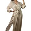 Šaty elegantní saténové dlouhý rukáv dámské Lilien (S/M.ONE SIZE) ITALSKÁ MÓDA IMM22HG3893/DU