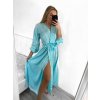 Šaty elegantní saténové dlouhý rukáv dámské Lilien (S/M.ONE SIZE) ITALSKÁ MÓDA IMM22HG3893/DU (Velikost S/M/L, Barva béžová)