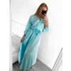Šaty elegantní saténové dlouhý rukáv dámské Lilien (S/M.ONE SIZE) ITALSKÁ MÓDA IMM22HG3893/DU (Velikost S/M/L, Barva béžová)