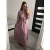Šaty elegantní saténové dlouhý rukáv dámské Lilien (S/M.ONE SIZE) ITALSKÁ MÓDA IMM22HG3893/DU (Velikost S/M/L, Barva béžová)
