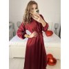 Šaty elegantní saténové dlouhý rukáv dámské Lilien (S/M.ONE SIZE) ITALSKÁ MÓDA IMM22HG3893/DU (Velikost S/M/L, Barva béžová)