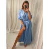 Šaty elegantní saténové dlouhý rukáv dámské Lilien (S/M.ONE SIZE) ITALSKÁ MÓDA IMM22HG3893/DU (Velikost S/M/L, Barva béžová)